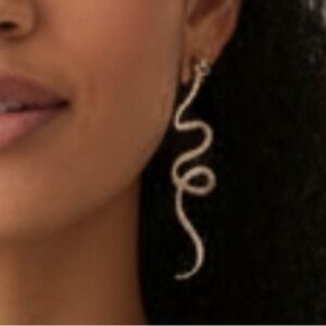 Gold Snake Drop Earrings – Trendy Serpent Dangle Jewelry for Women